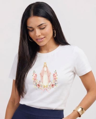 Camiseta Feminina T-Shirt Guardada por Deus