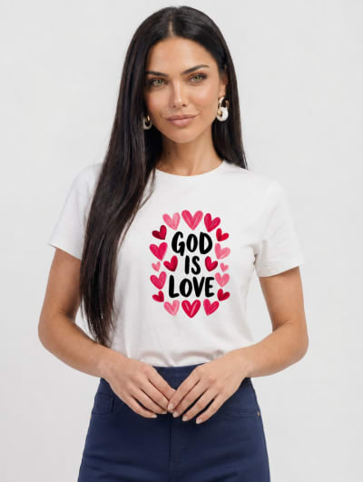 Camiseta Feminina T-Shirt Iluminada pela Fe