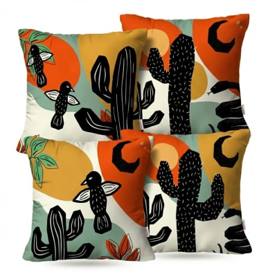 Kit: 4 Capas de Almofada Decorativas Sertao