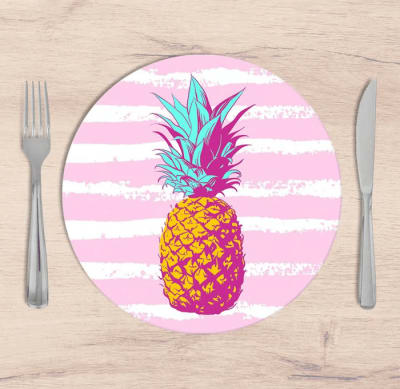 Kit: 4 Capas de SOUSPLAT Redondo Tropical Pineapple - 35x35