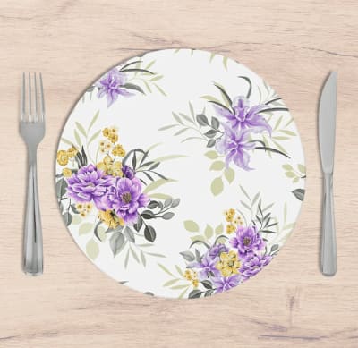Kit: 4 Capas de SOUSPLAT Redondo Beatriz Roxo - 35x35 -