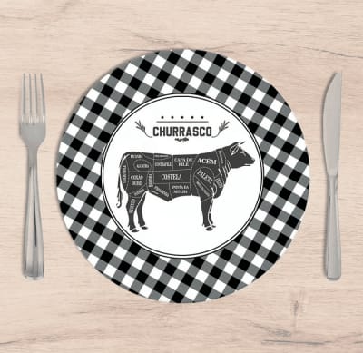 Kit: 4 Capas de SOUSPLAT Redondo Churrasco - 35x35 -