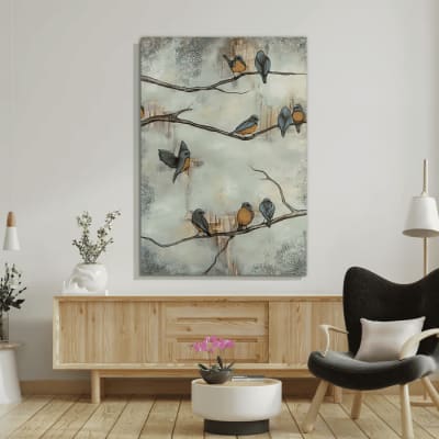Tela Decorativa Grande Blue Bird
