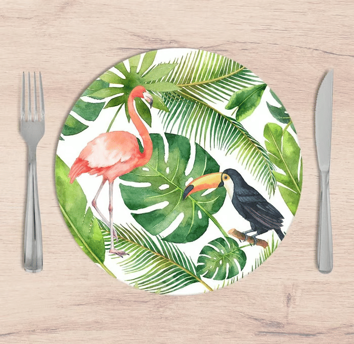 Kit: 4 Capas de SOUSPLAT Redondo Tropical Nature - 35x35