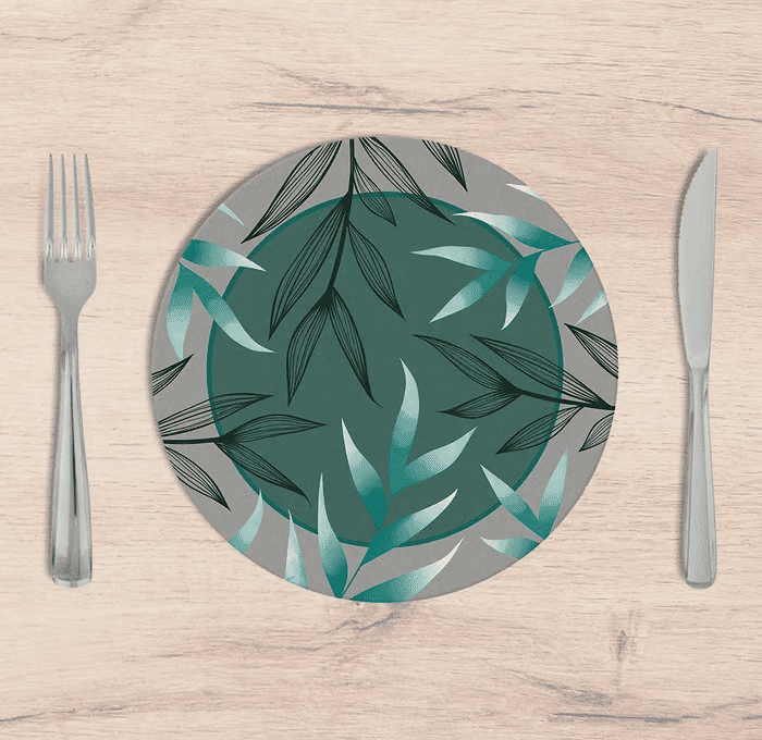 Kit: 4 Capas de SOUSPLAT Redondo Tulum Green - 35x35 -