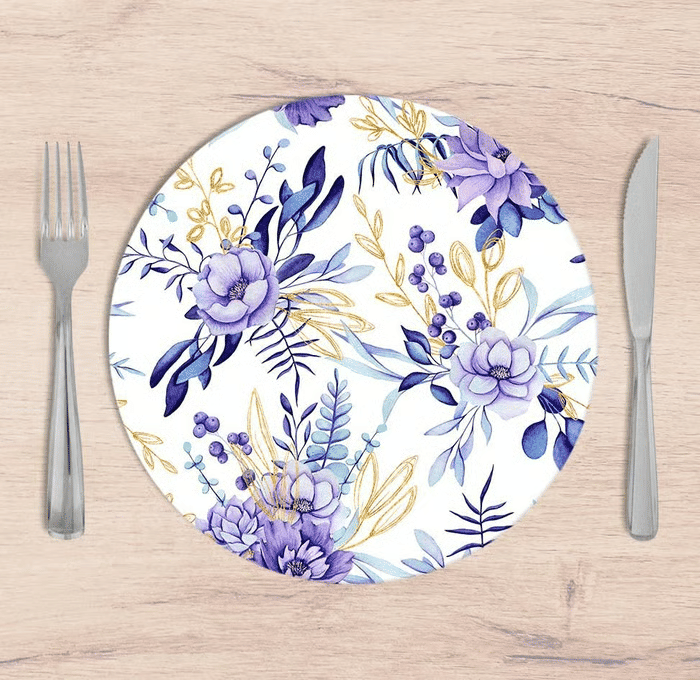 Kit: 4 Capas de SOUSPLAT Redondo Lilac Flower - 35x35