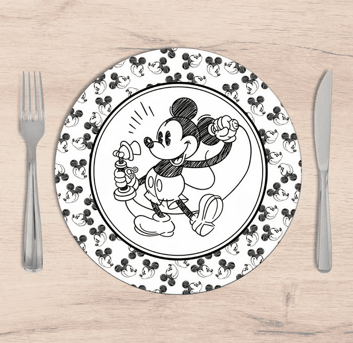 Kit: 4 Capas de SOUSPLAT Redondo Mickey no Telefone - 35x35 -