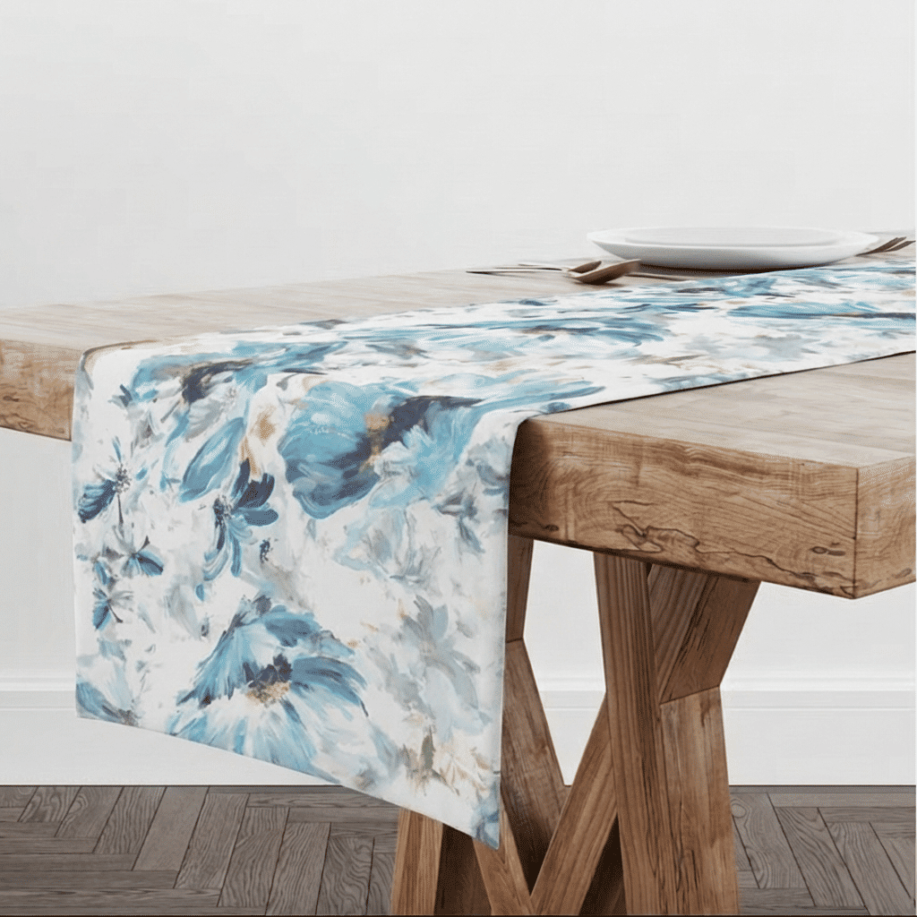 Trilho de Mesa Caminho de Mesa Penelope Azul - 50x140cm -