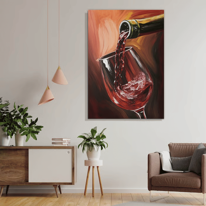 Tela Decorativa Grande Vin Rouge