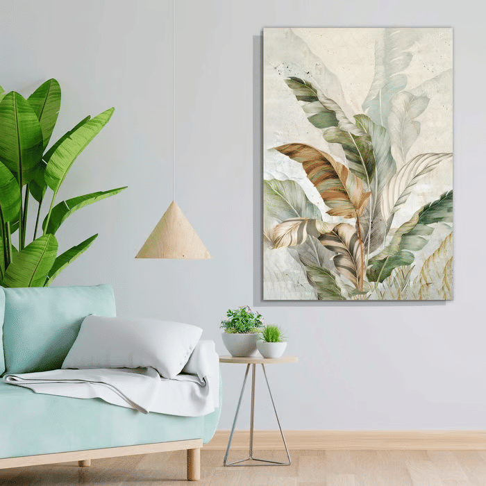 Tela Decorativa Grande Tropical Leaves