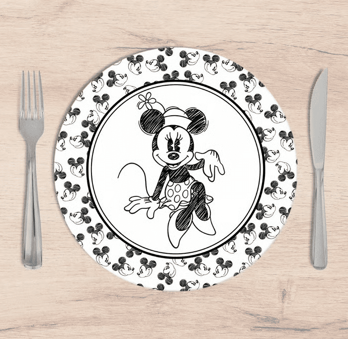 Kit:4 Capas de SOUSPLAT Redondo Minnie - 35x35 -