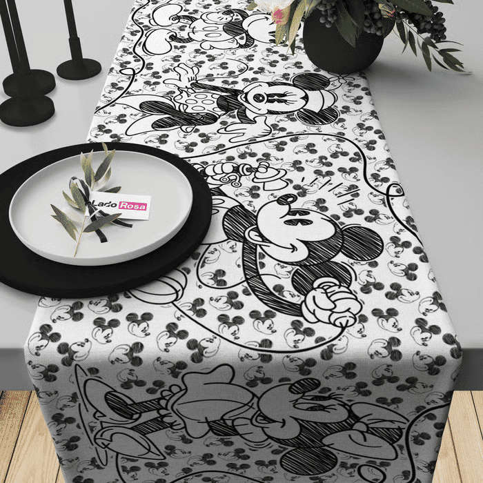 Trilho de Mesa Caminho de Mesa Mickey e Minnie - 50x140cm -