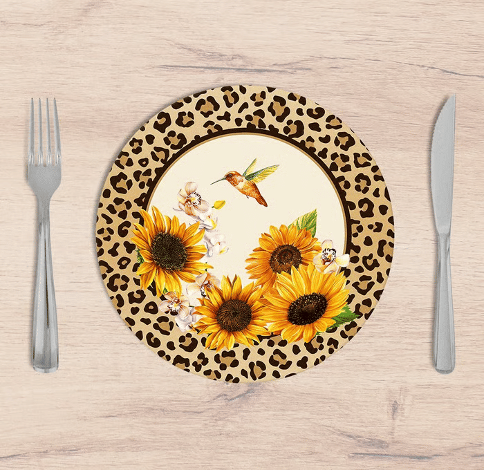 Kit: 4 Capas de SOUSPLAT Redondo Sunflower Once - 35x35 -