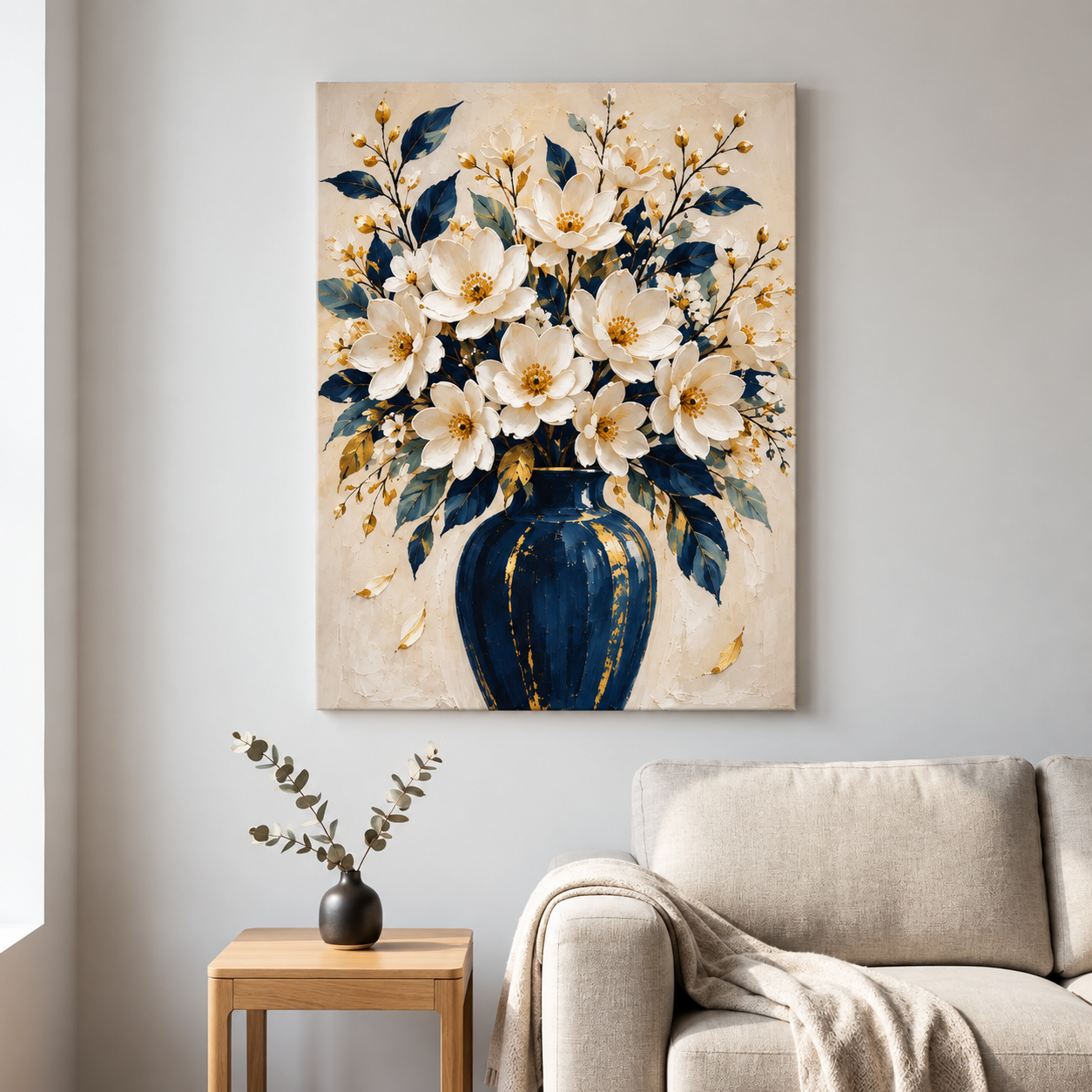 Tela Decorativa Grande Magnolia Gold