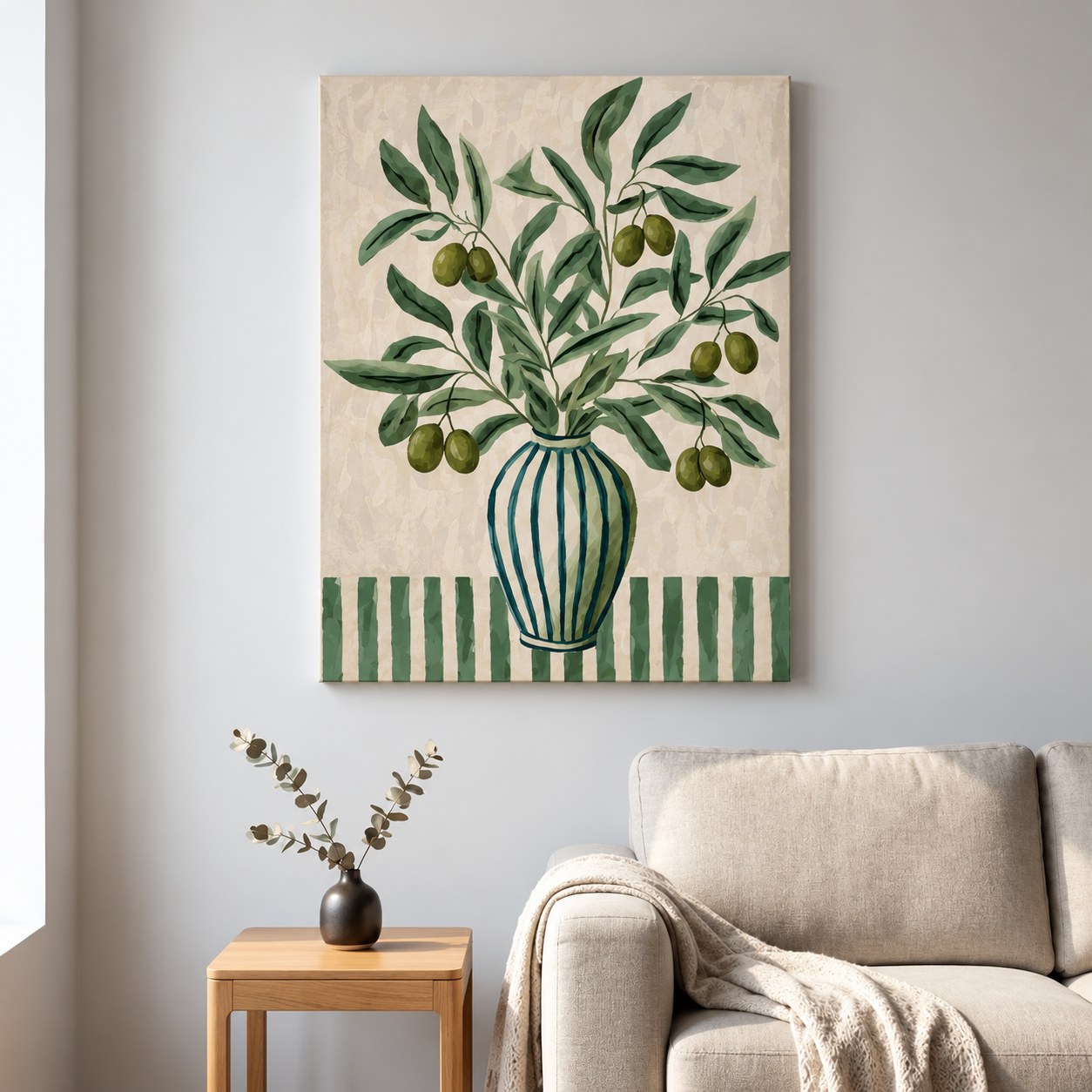 Tela Decorativa Grande Ramo de Oliveira