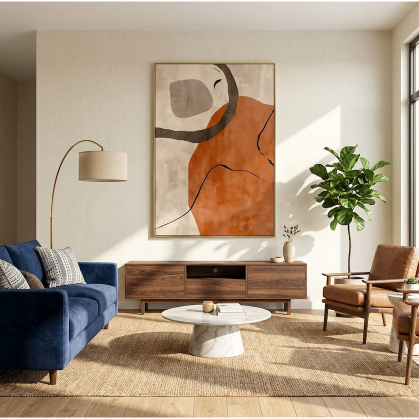 Tela Decorativa Grande Amelie Bege