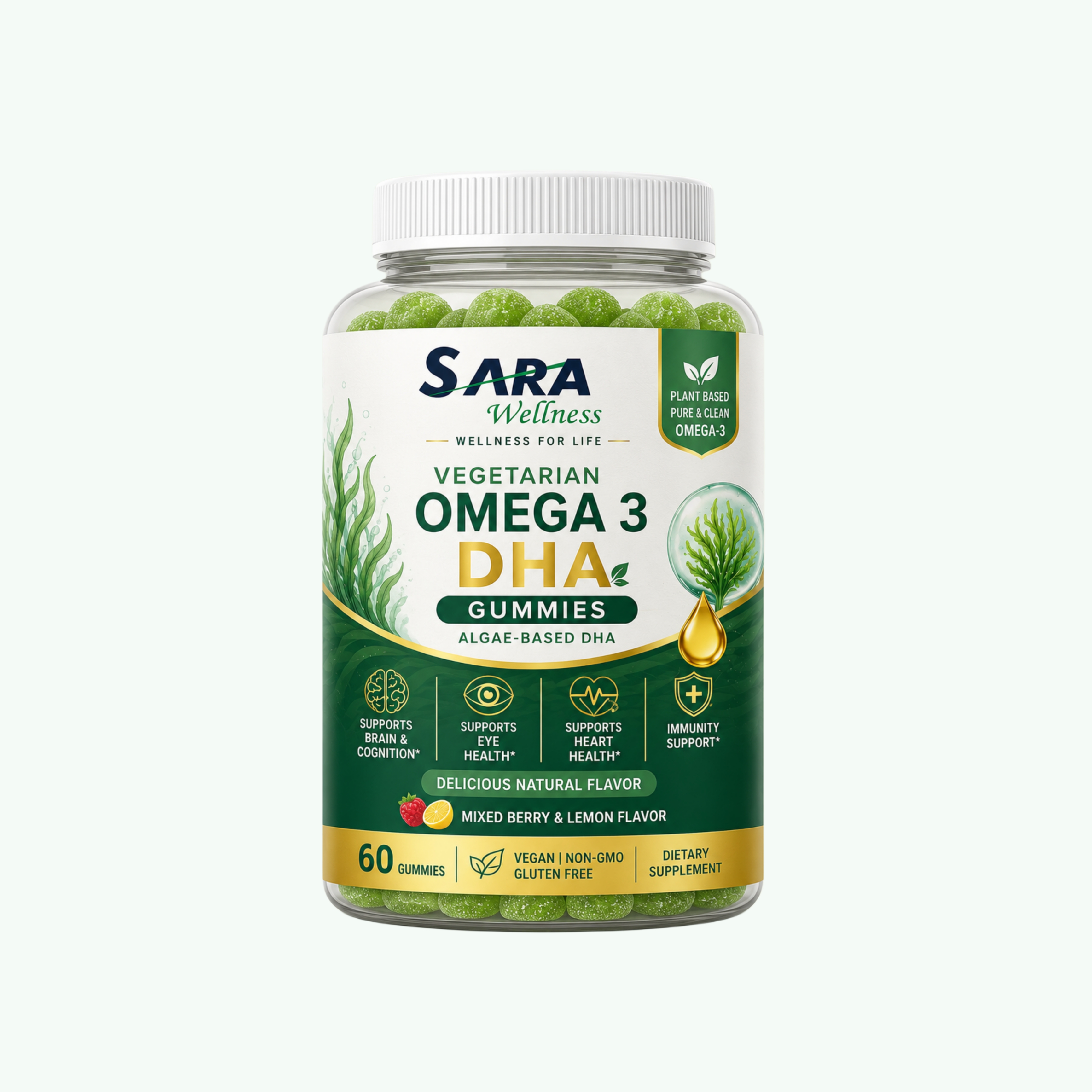 Vegetarian Omega 3 DHA Gummies 60's