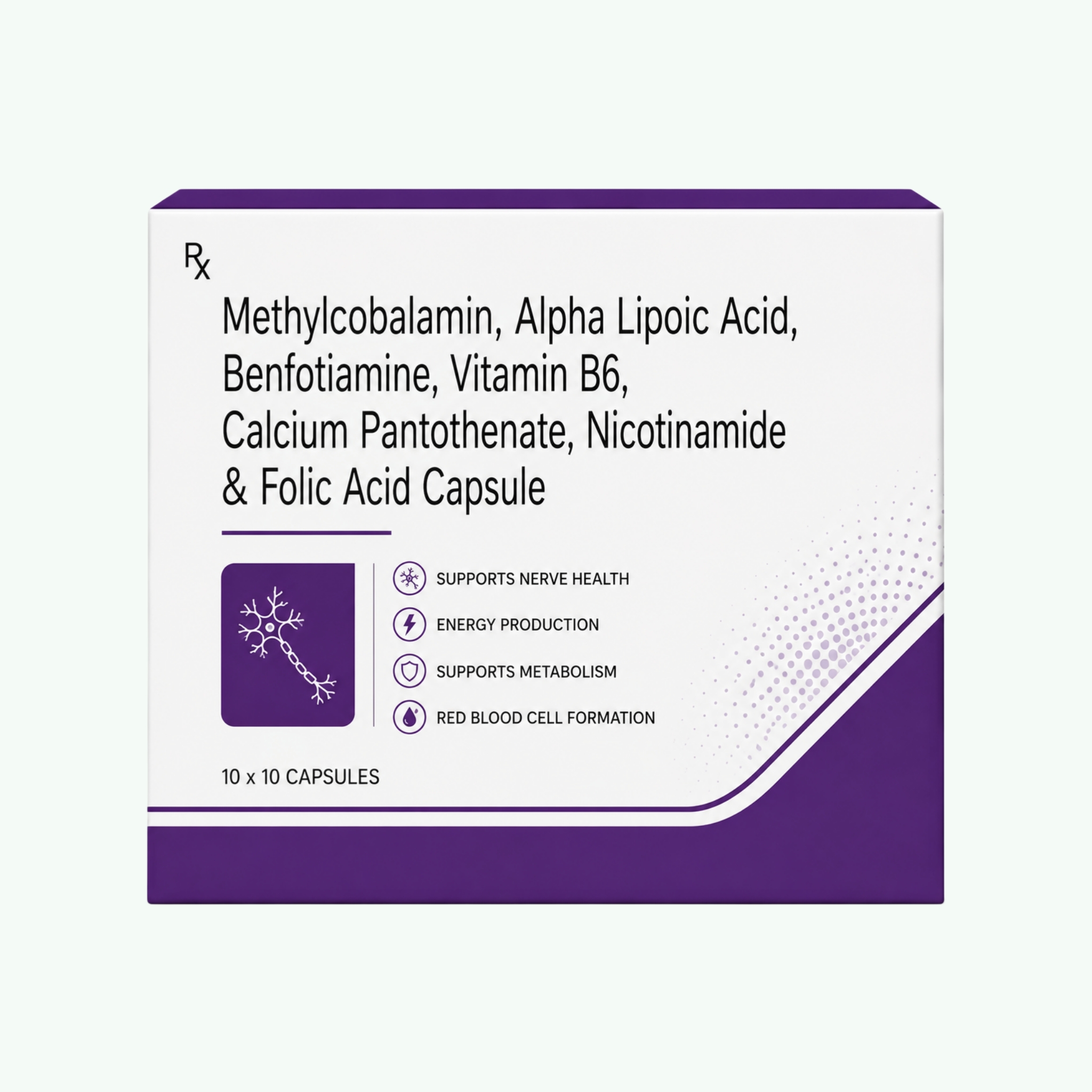 Methylcobalamin, Alpha Lipoic Acid, Benfotiamine, Vitamin B6, Calcium Pantothenate, Nicotinamide & Folic Acid Capsule