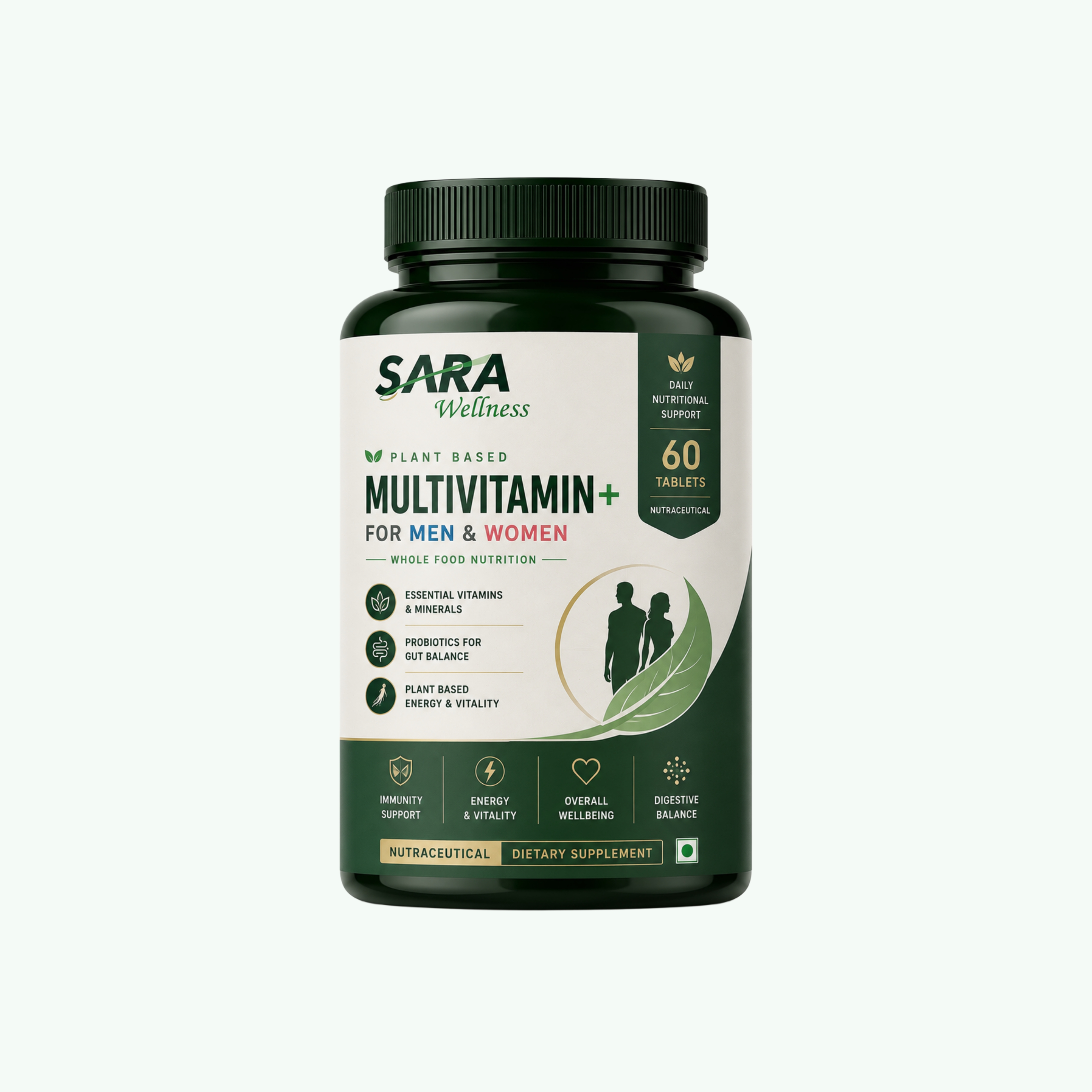 Plant Based Multivitamin+ for Men & Women 60's