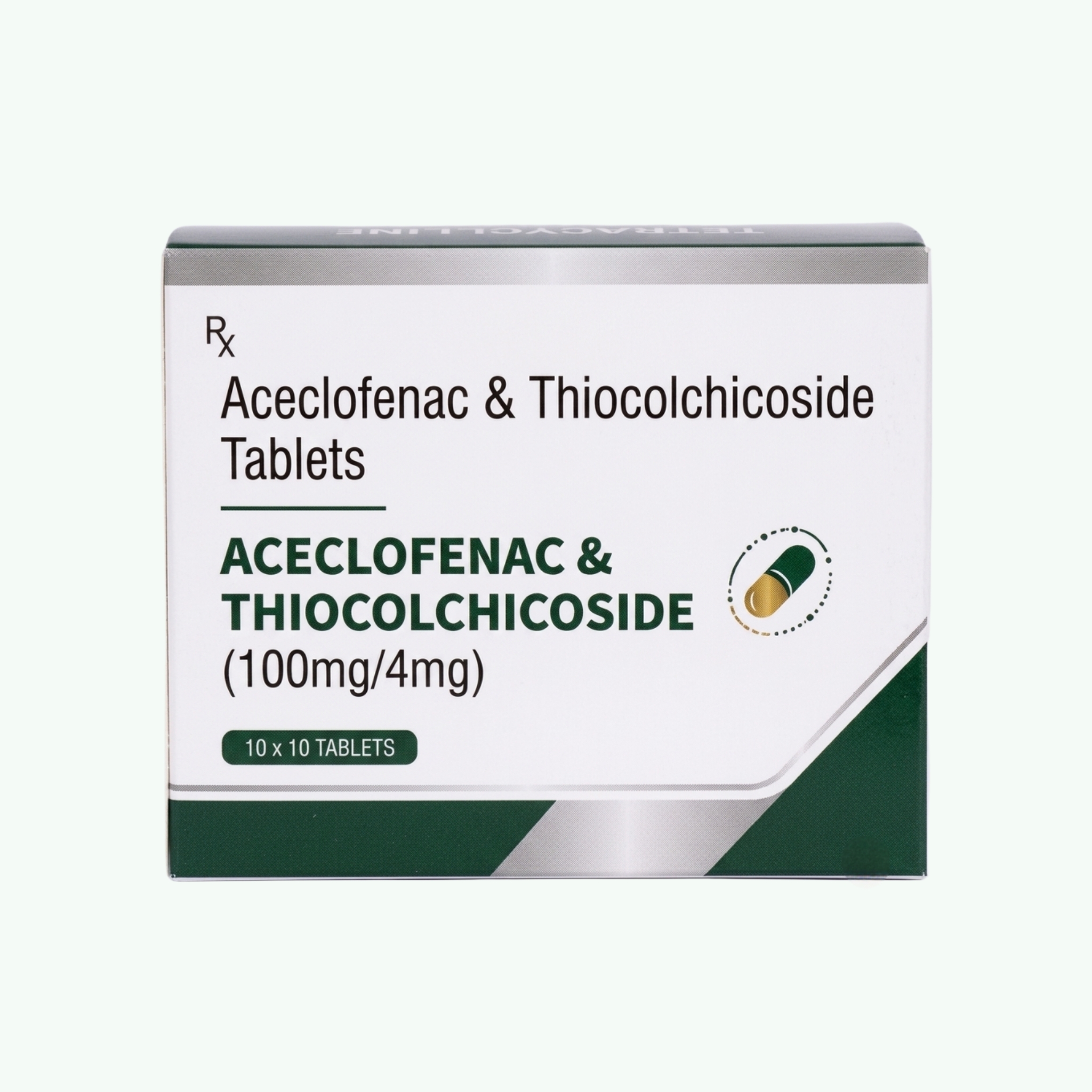 Aceclofenac & Thiocolchicoside Tablets (100mg/4mg)