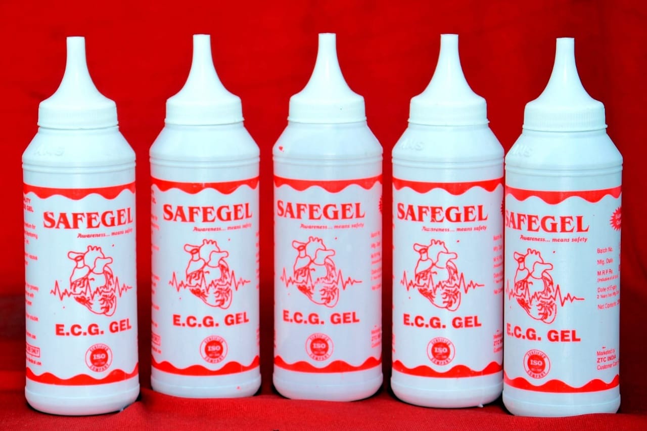 Actual ECG Electrode Gel Application and Bottle
