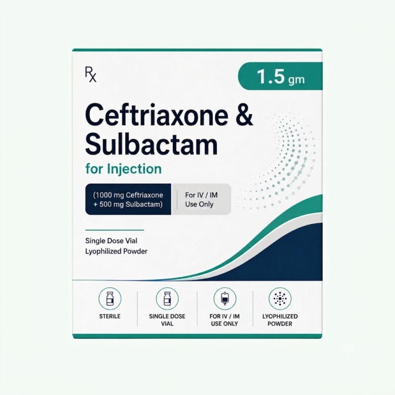 Ceftriaxone & Sulbactam for Injection 1.5gm