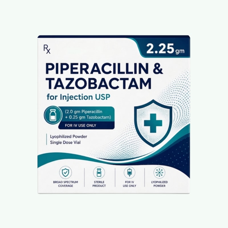 Piperacillin & Tazobactam for Injection USP 2.25gm