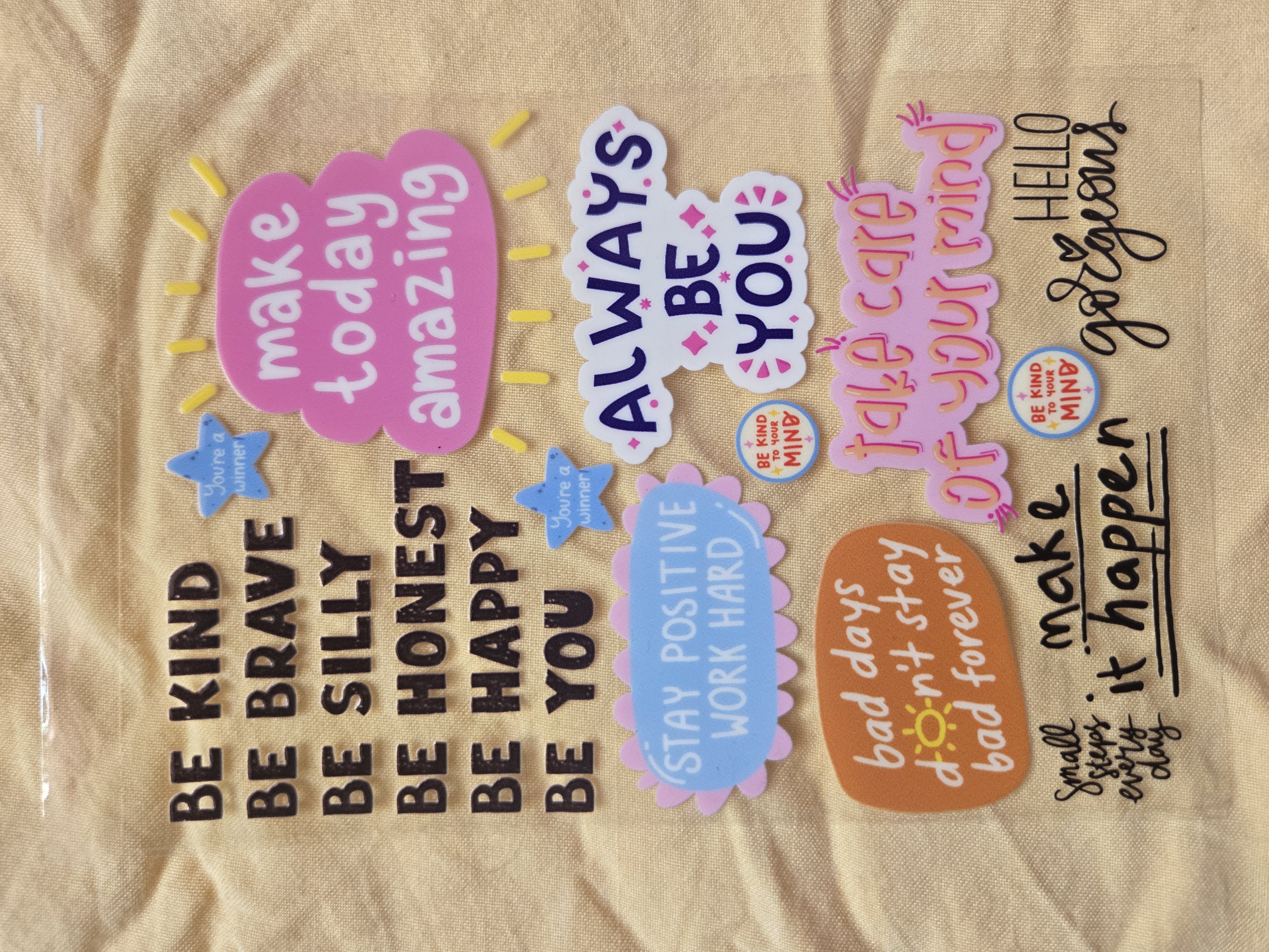 Positive Affirmation UV DTF Sticker Sheet