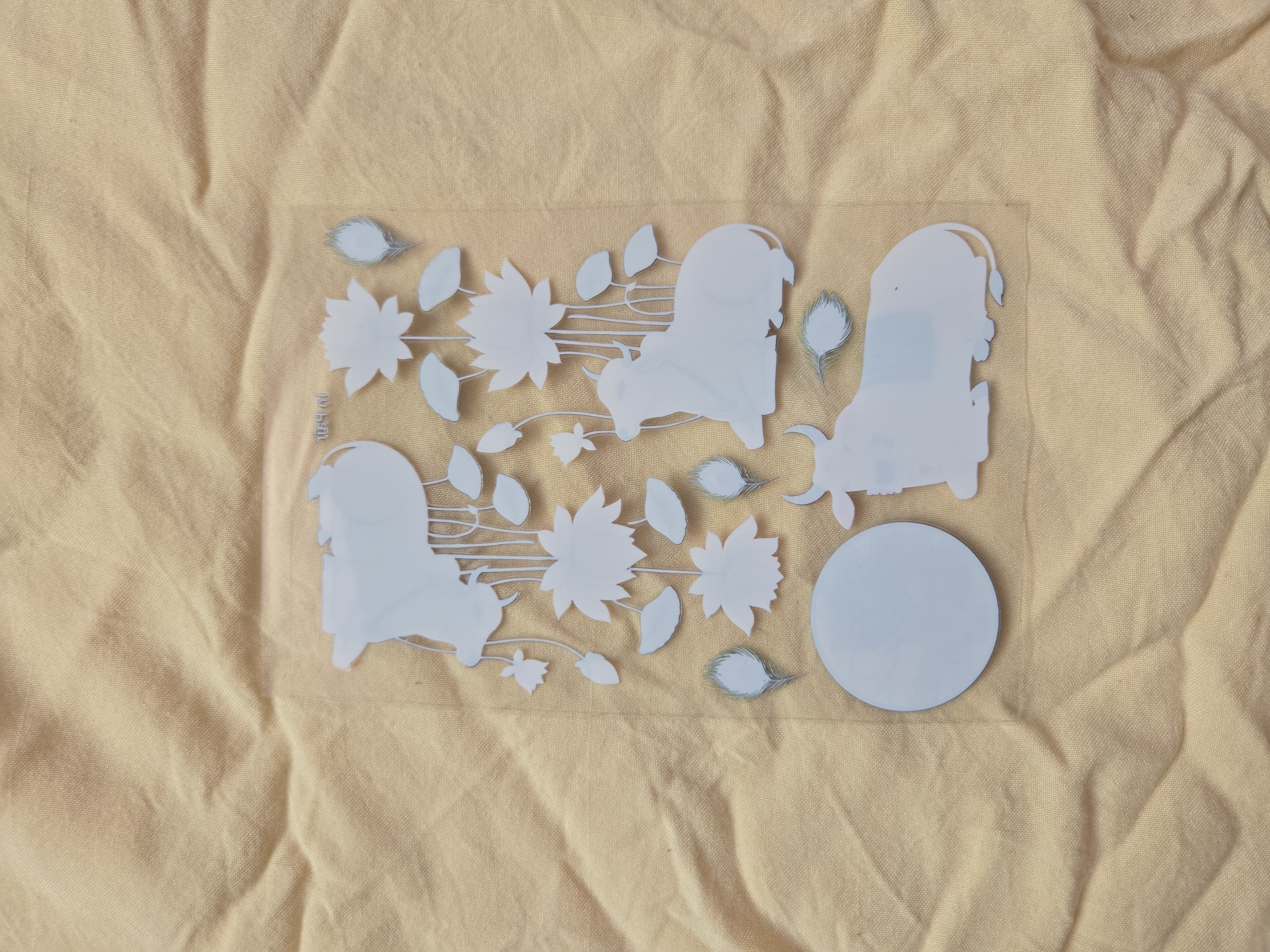 Cow Lotus & Krishna UV DTF Sticker Sheet