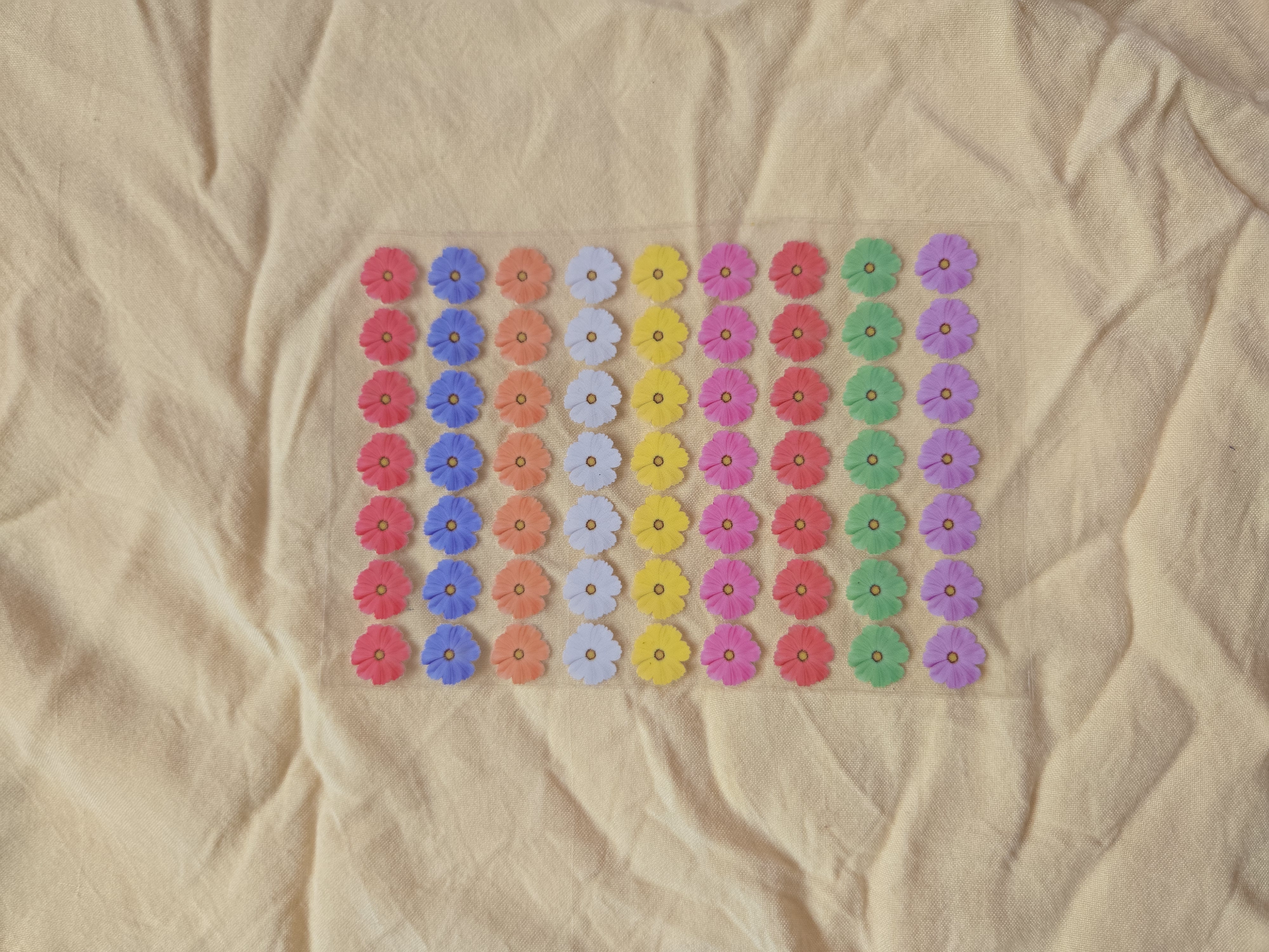 Mini Multicolour Flower UV DTF Sticker Sheet