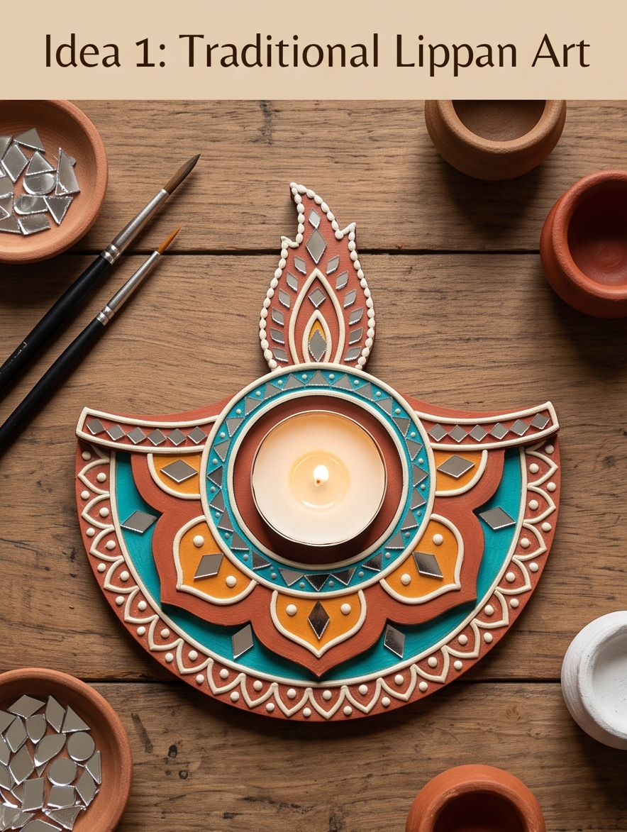 Diya Shape MDF Tealight Holder Base