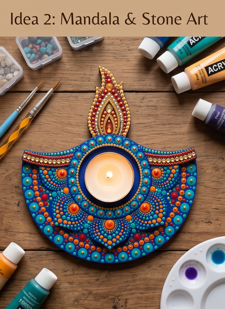 Diya Shape MDF Tealight Holder Base