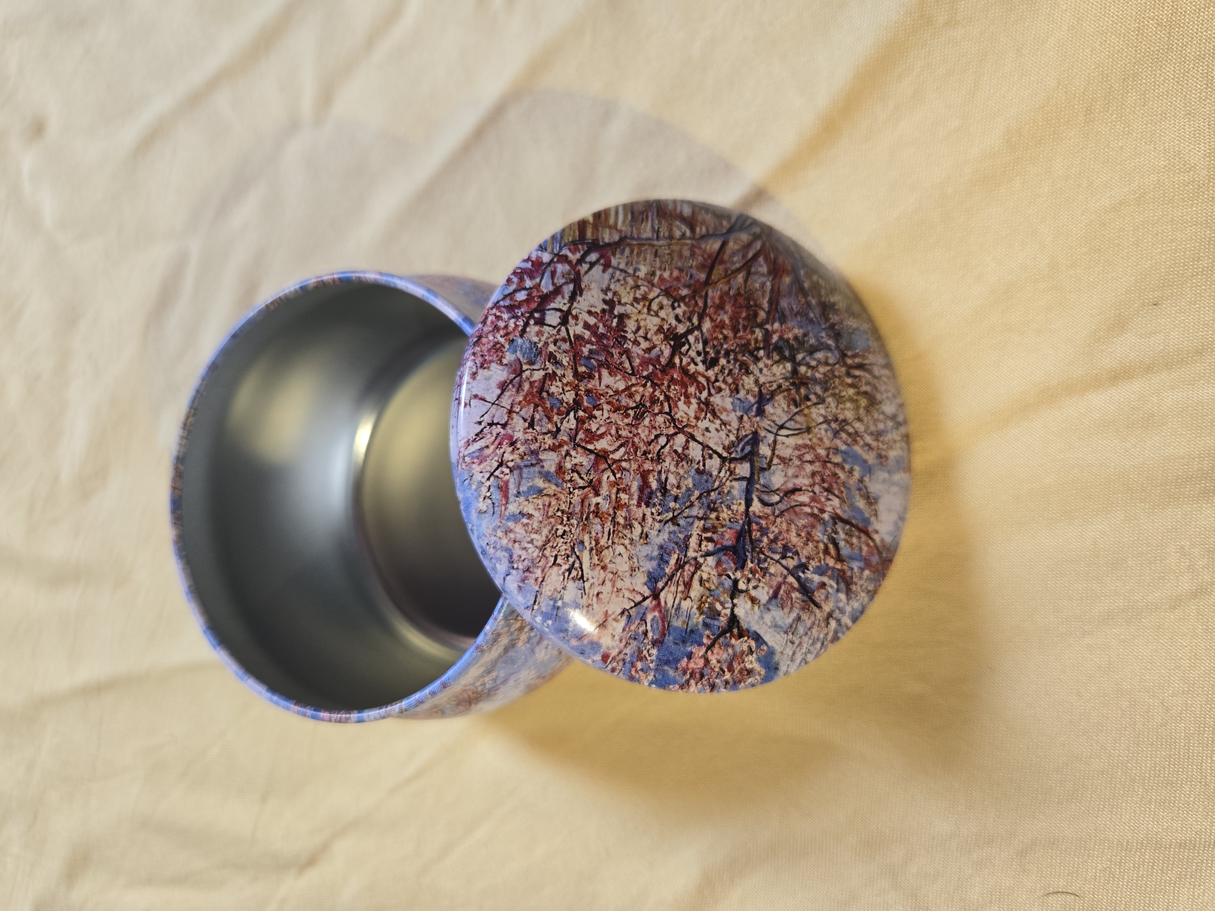 Floral Print Round Metal Tin Box (Pack of 6)