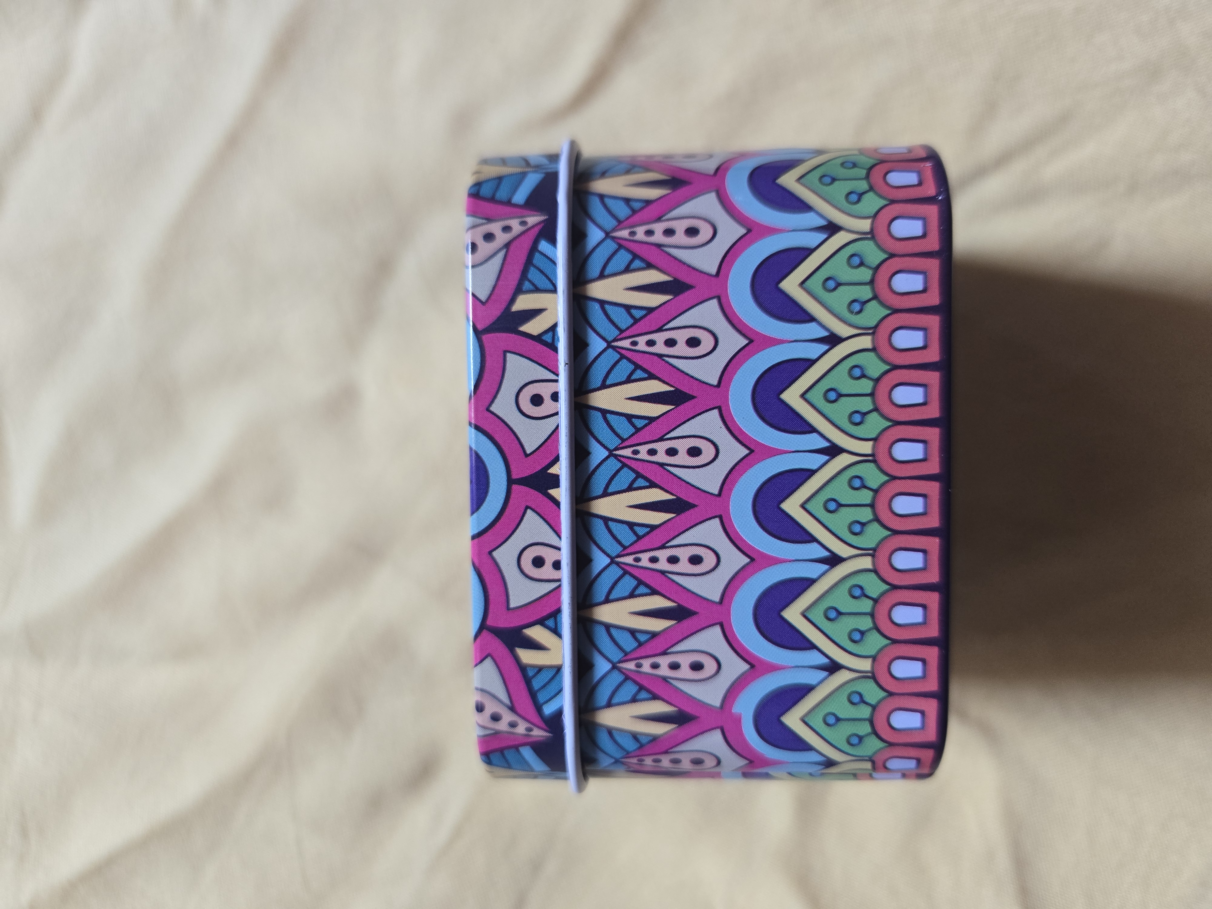 Folk Art Rectangular Metal Tin Box (Pack of 6)