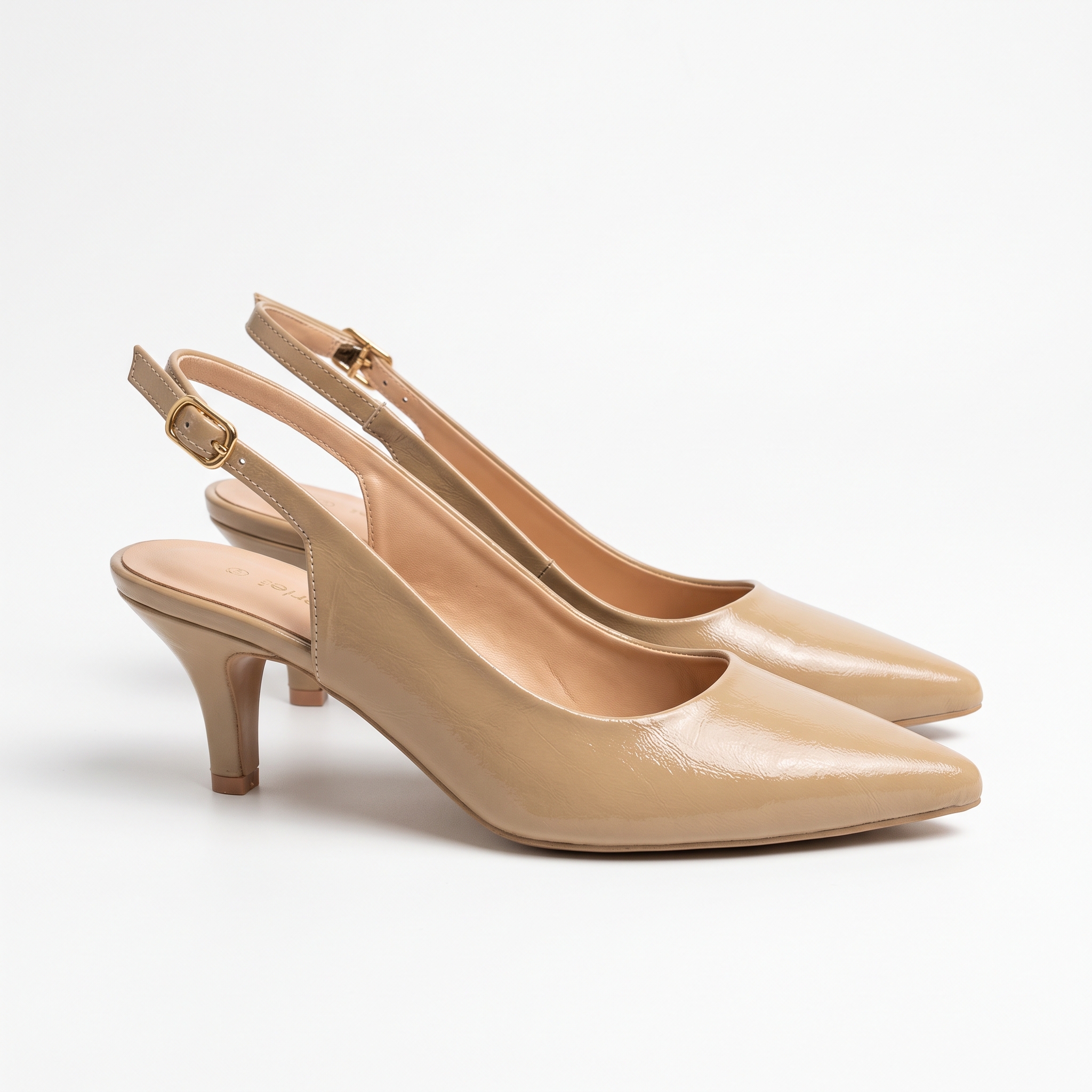 Patent Pointed-Toe Slingback Kitten Heels Image 2