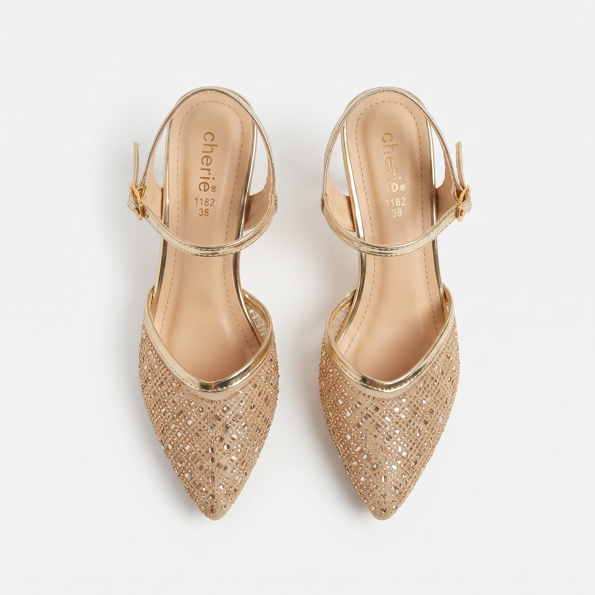 Crystal-Embellished Slingback Heels Image 3