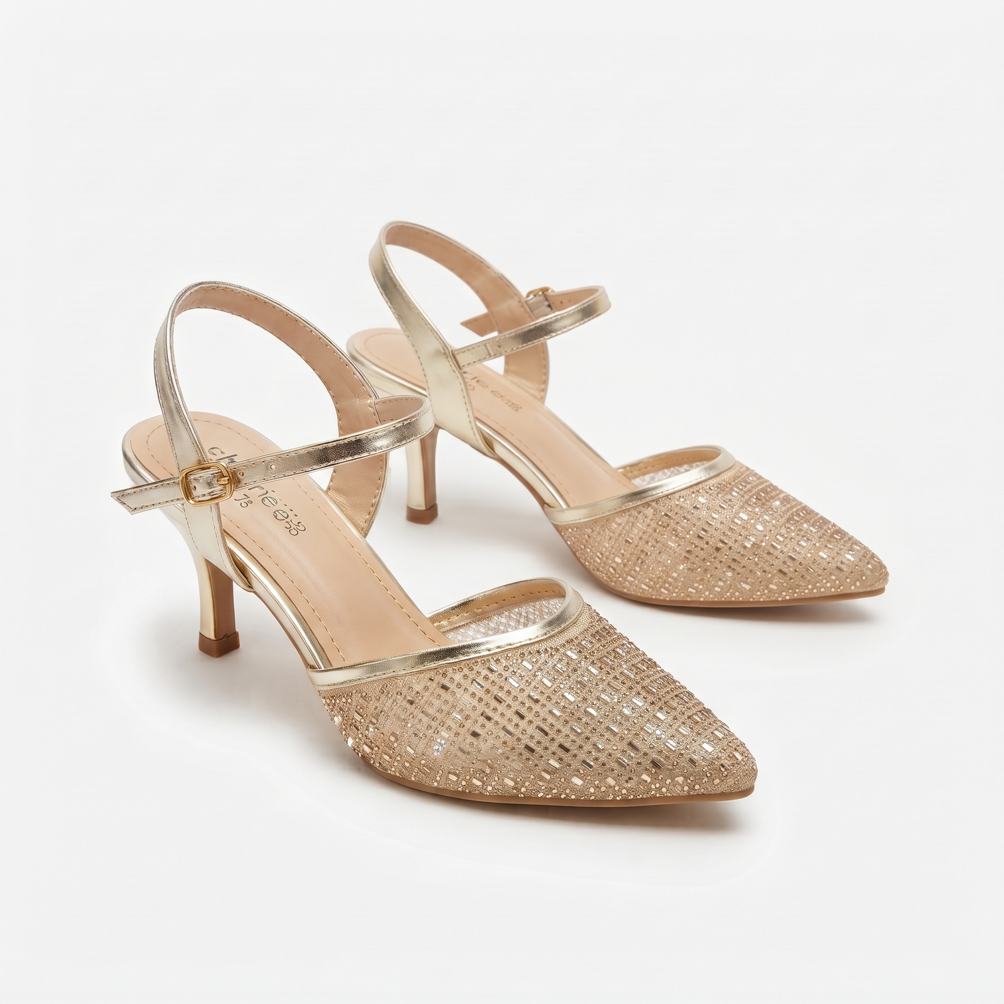 Crystal-Embellished Slingback Heels Image 2