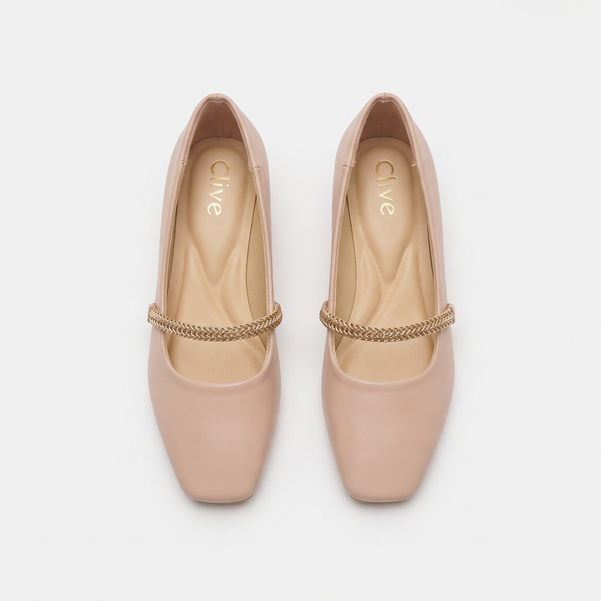 Metallic-Trimmed Block-Heel Mary Janes