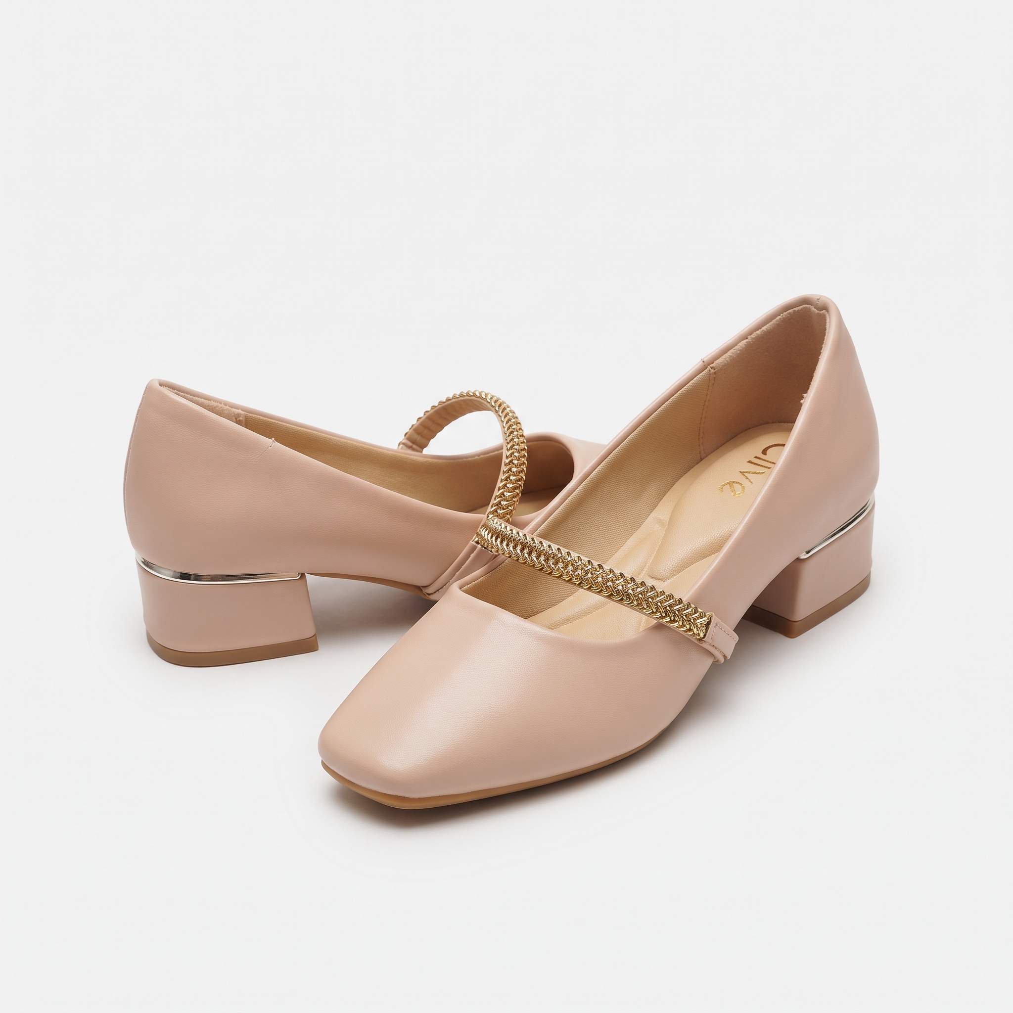 Metallic-Trimmed Block-Heel Mary Janes Image 2
