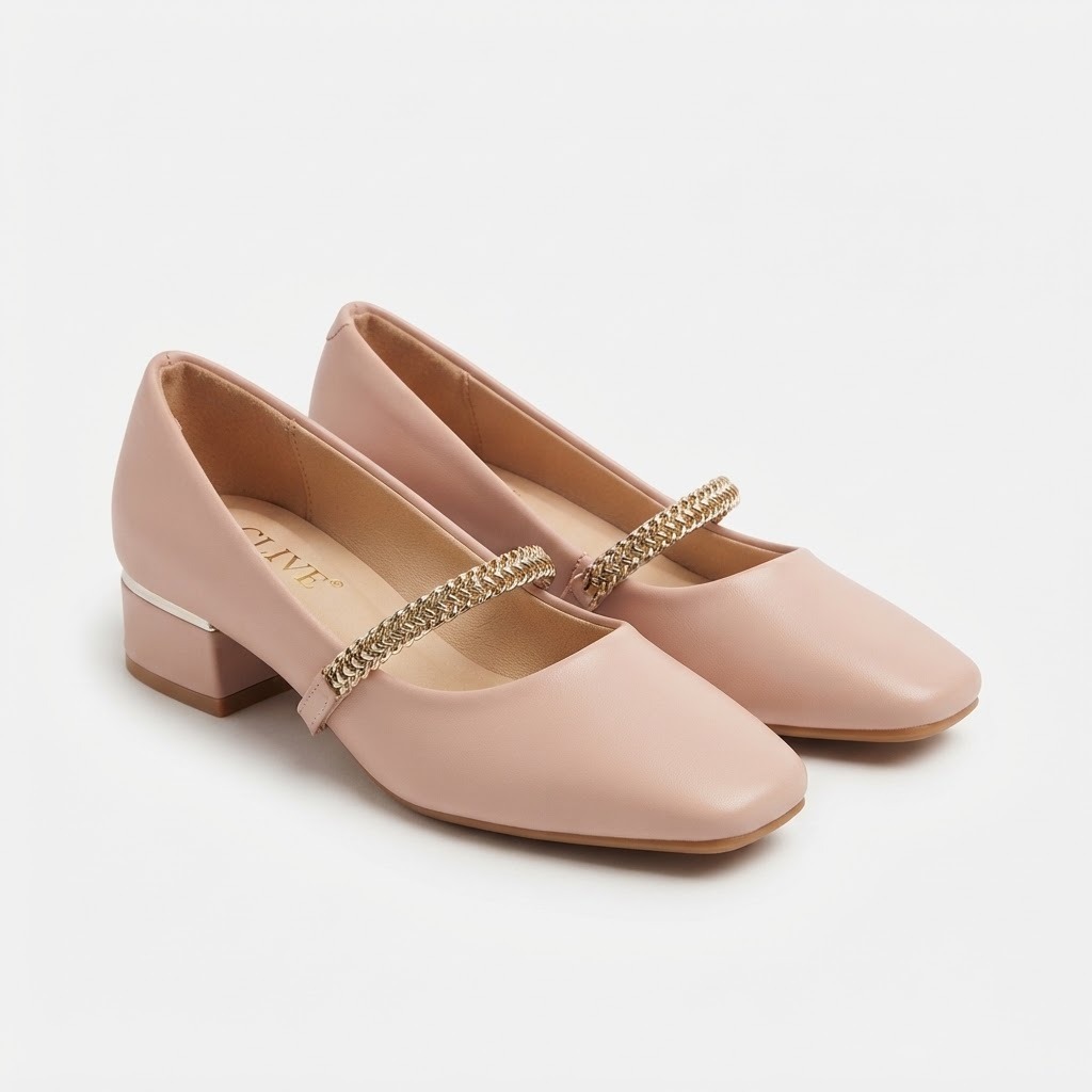 Metallic-Trimmed Block-Heel Mary Janes Image 3