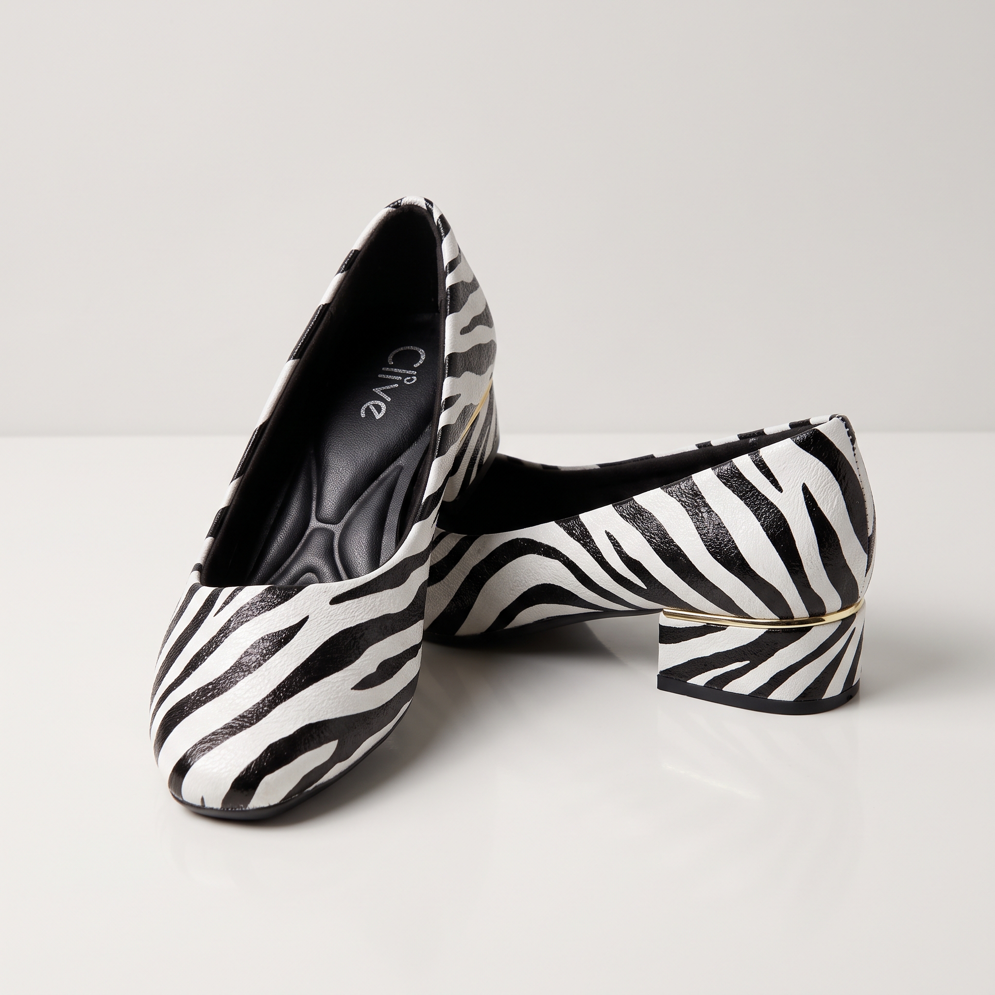 Tiger Print Low Block Heel Pumps Image 3