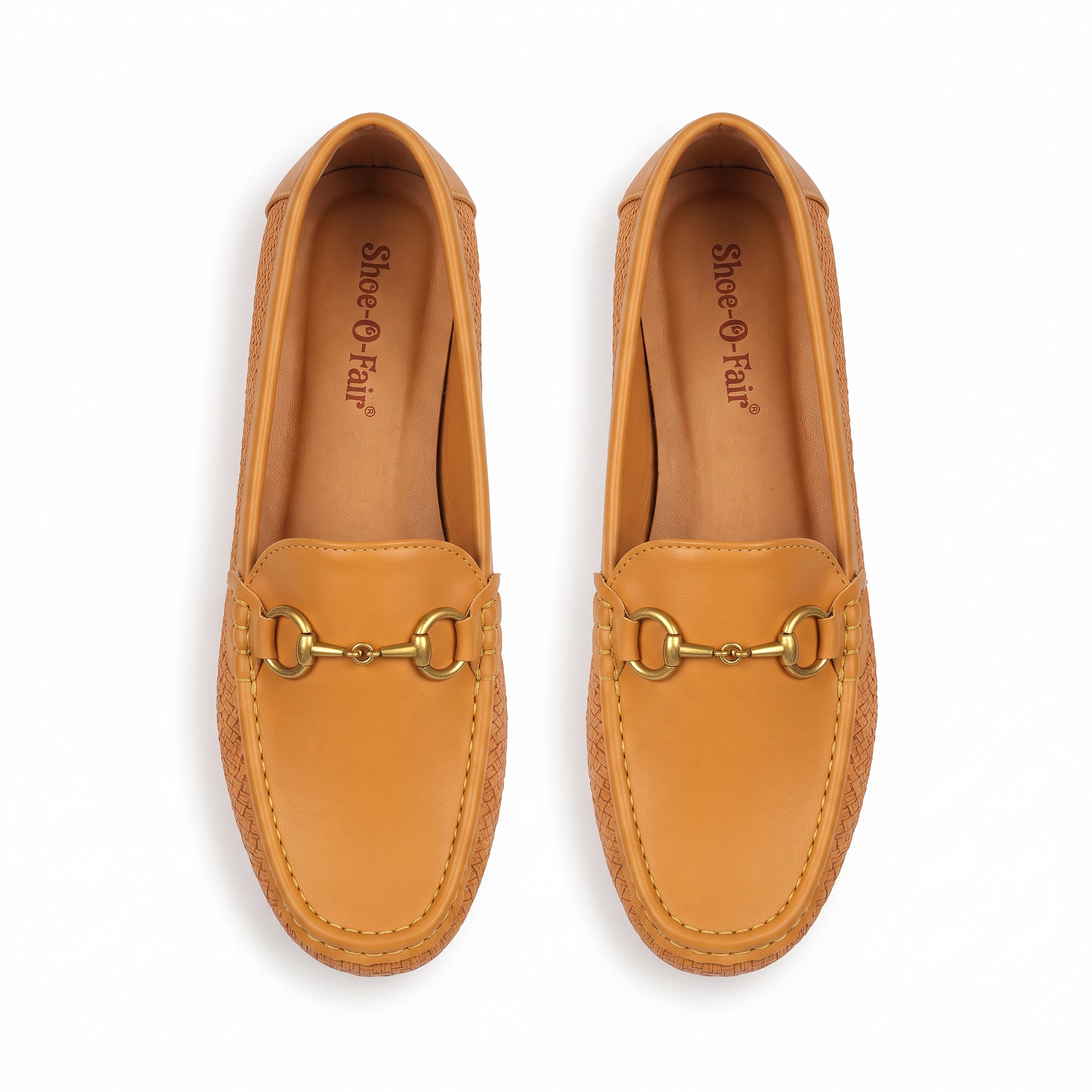 Gold-Buckle Woven Loafers Image 2