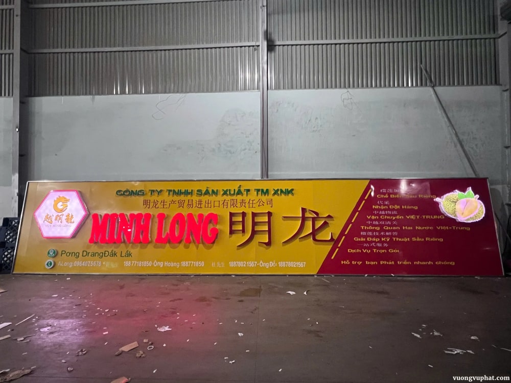 bảng hiệu kho sầu riêng tại Krong buc Đắk Lắk