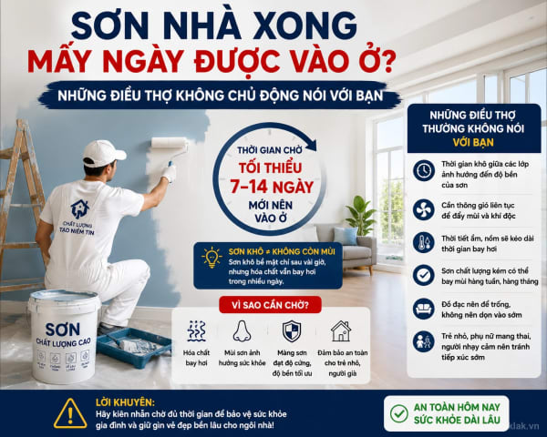 Sơn nhà xong mấy ngày được vào ở? Những điều thợ không chủ động nói với bạn