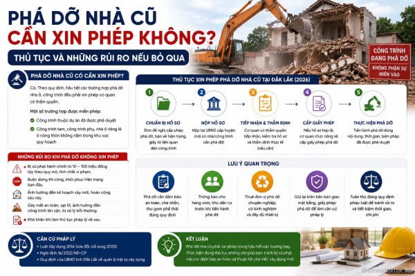 Phá dỡ nhà cũ cần xin phép không? Thủ tục và những rủi ro nếu bỏ qua