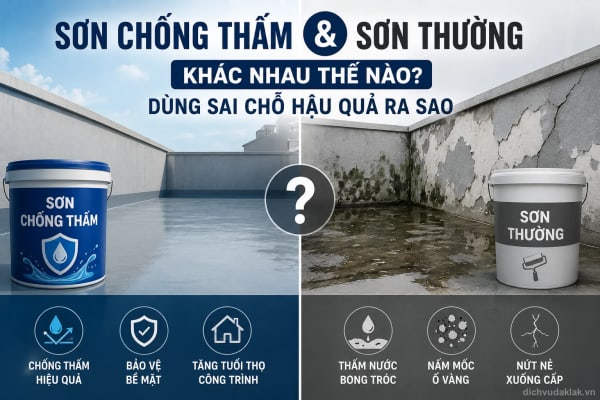 Sơn chống thấm và sơn thường khác nhau thế nào? Dùng sai chỗ hậu quả ra sao