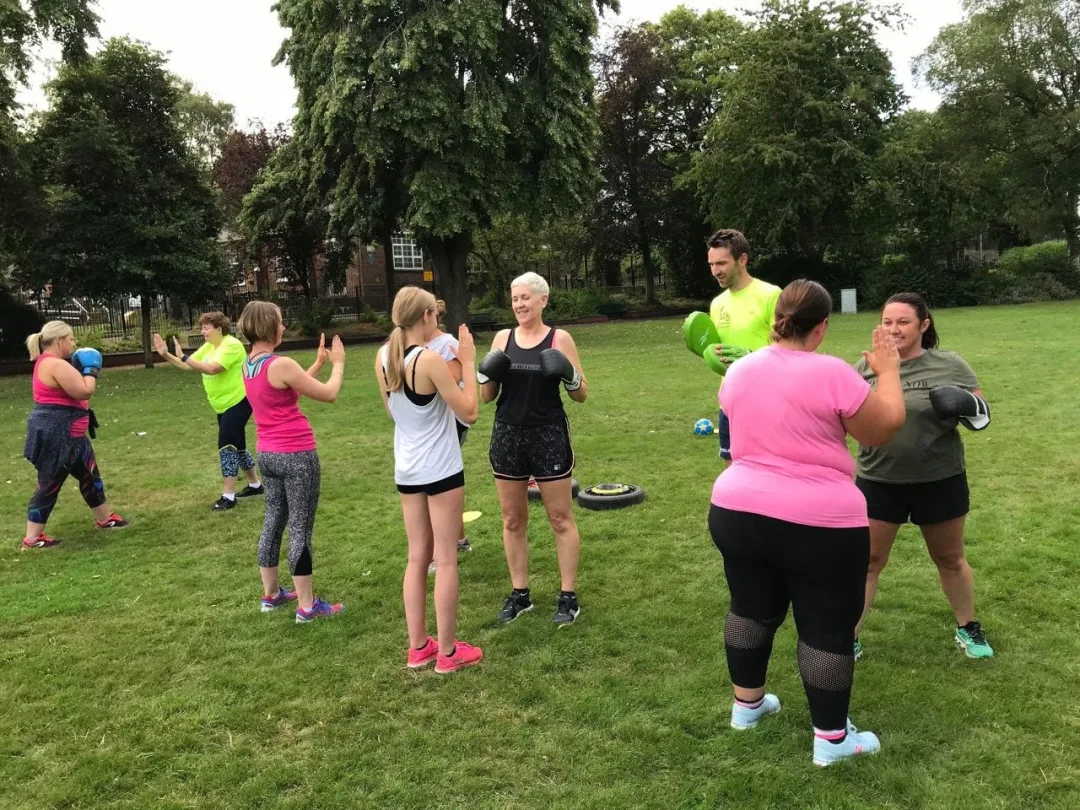 Group of people exercising