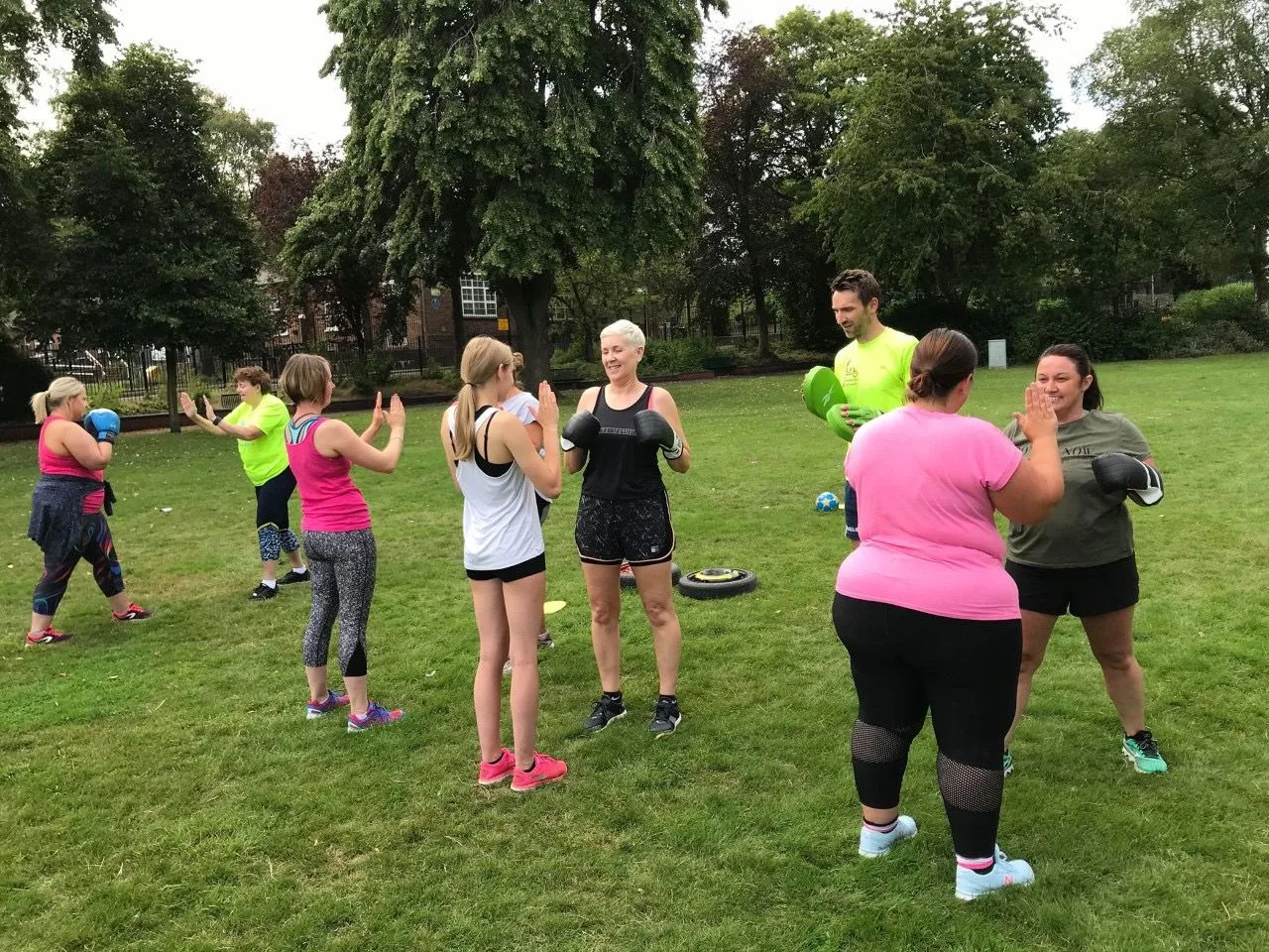 Group of people exercising