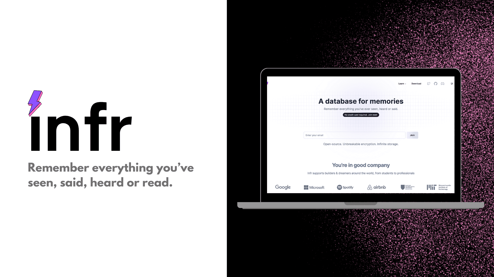 Infr | Database for your memories