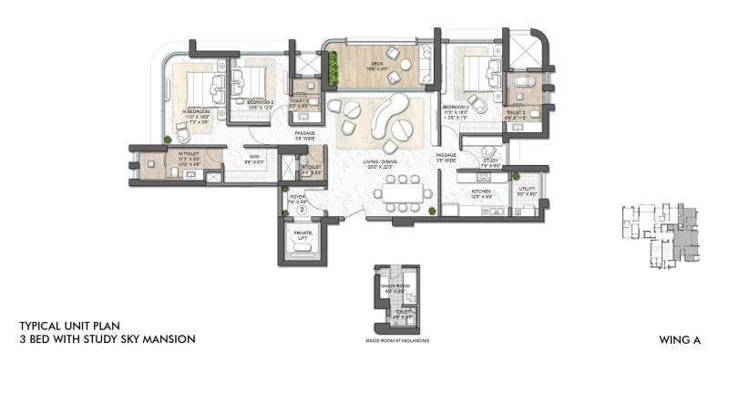 3BHK Sky Mansion With Study 